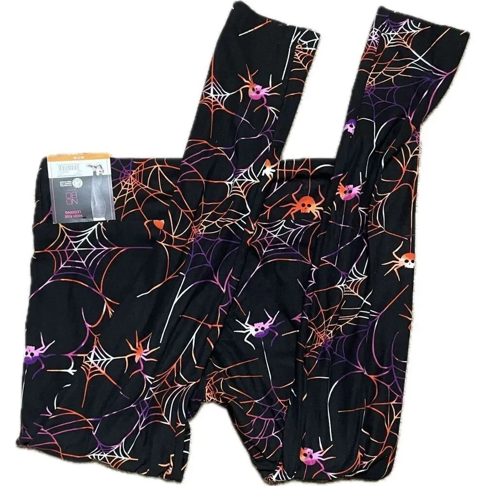 NOBO No Boundaries Juniors Halloween Spiderweb Leggings Size M 7-9